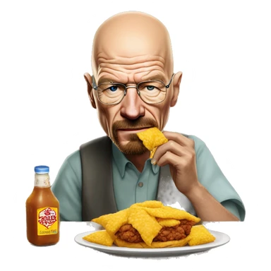Walter White eating los pollos hermanos sticker