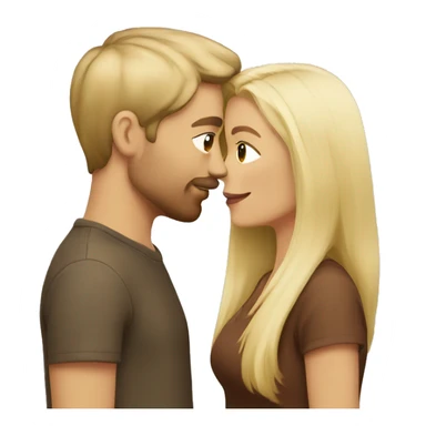 blonde woman and guy with brown hair kissing sticker