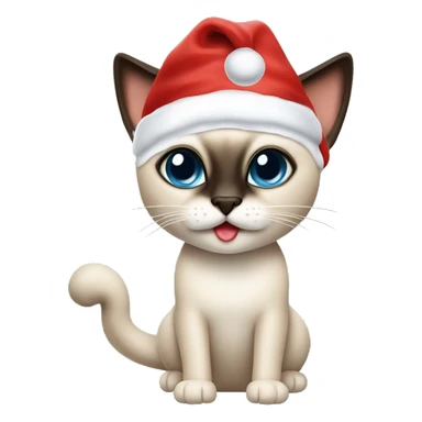 Siamese cat with santa hat￼ sticker