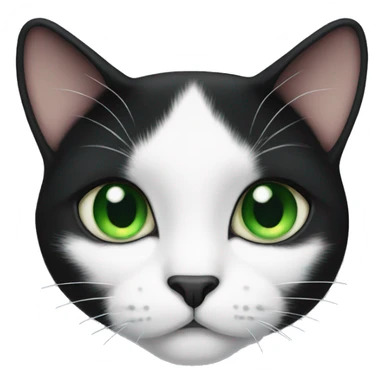 Tuxedo cat with green eyes sticker
