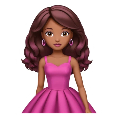 black barbie with brown hair with burgundy highlights  sticker