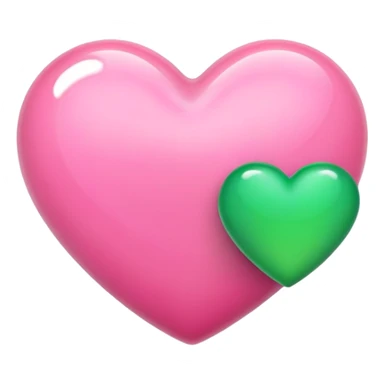 pink heart and green heart  sticker