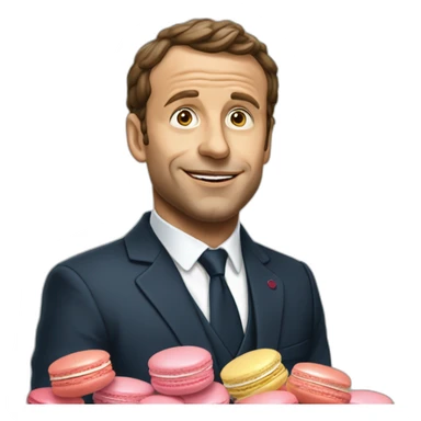Macron mange des macarons sticker