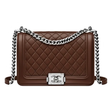 chanel le boy deep chocolate brown color bag sticker