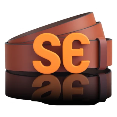 A belt with the letters S and E sticker