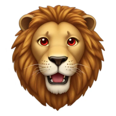 Lion with red heart-eyes sticker