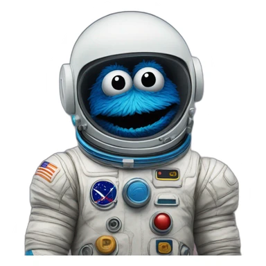 cookie monster robot astronaut sticker
