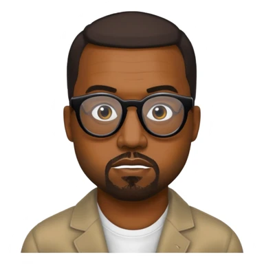 Kanye West face with black glasses sticker