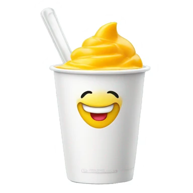 Mango frozen yogurt in white cup sticker