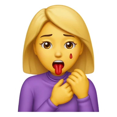 Women emoji choking herself  sticker