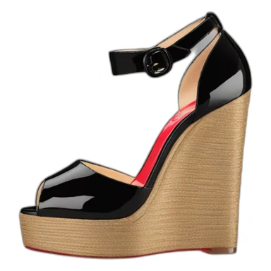 WEDGE heel LOUBOUTIN black PATENT sticker