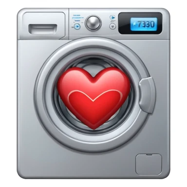 The washing machine inside the heart sticker