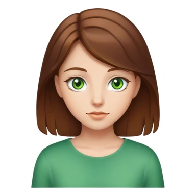 Girl with brown hair and green eye sticker