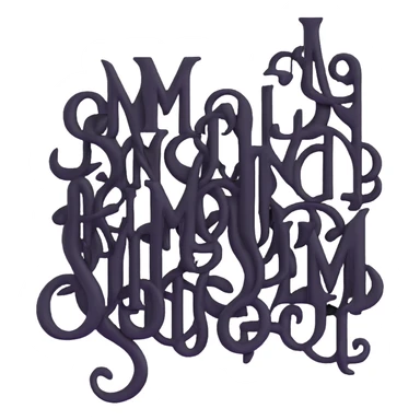 connected flowing BLK letters where all letters are joined together in one continuous design sticker