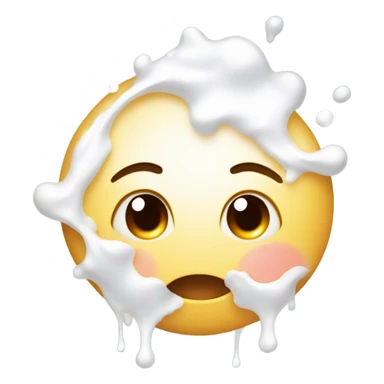 Cute aww face covered in milk sticker