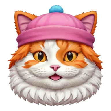 happy cat wearing a hat made out of sushi sticker