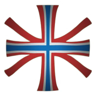 Scandinavian flag yellow and blue cross with red outline  sticker