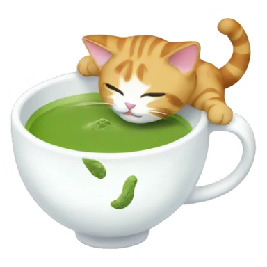 Cat grabbing matcha  sticker