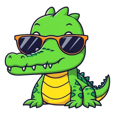 Crocodile wiht usnglasses sticker