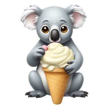 Koala eating ice cream sticker