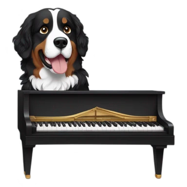 Bernese mountain dog playing piano sticker