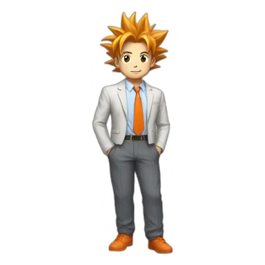 goku in office clothes sticker