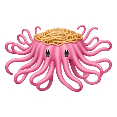 pink flying spaghetti  sticker