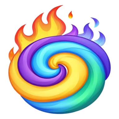 green blue and purple fire sticker