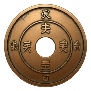 old japanese coin sticker