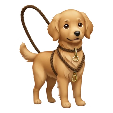 Dog on a leash rope sticker