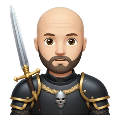 bald bearded  armed guards black armour sticker