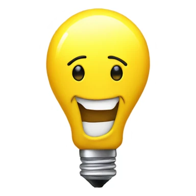 A yellow bulb feeling happy  sticker