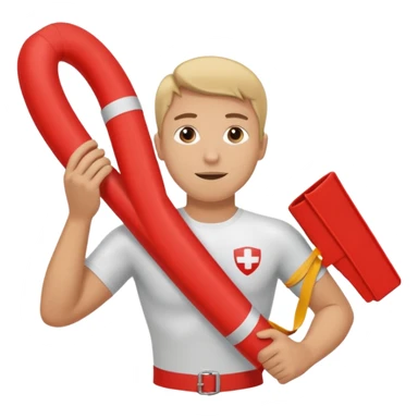 Lifeguard Holding Rescue circle Tube sticker