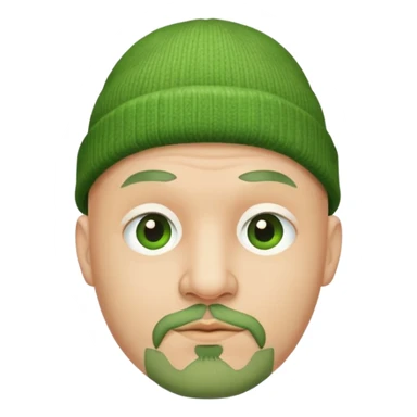 bald man with Beanie goatee green face sticker