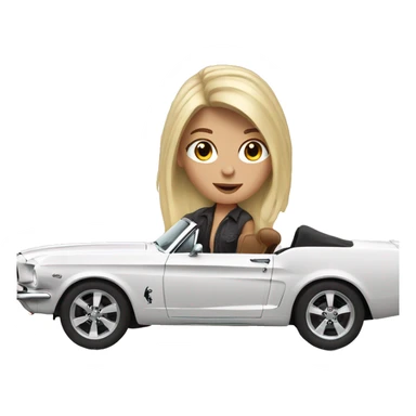 White girl with black hair driving a mustang  sticker