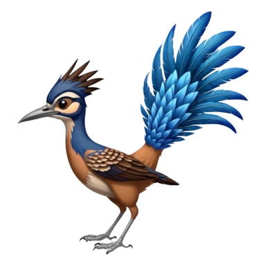realistic roadrunner bird emoji, tail pointed down, realistic colors sticker