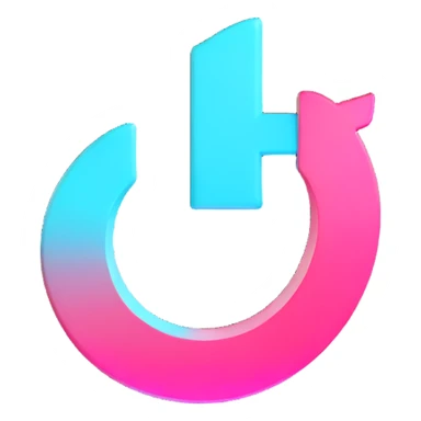 3D render of the authentic TikTok logo, using official colors black white cyan and pink, modern and glossy, for Discord role icon sticker