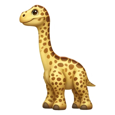 Cute animated baby brachiosaurus with spots of a giraffe  sticker