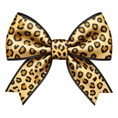 Leopard print bow sticker