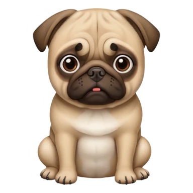 Pug with a broken left leg  sticker