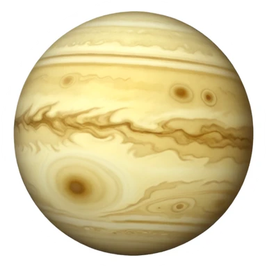 Venus planet emoji, pale yellowish-white sphere, thick cloudy haze, no surface details, simple and round sticker