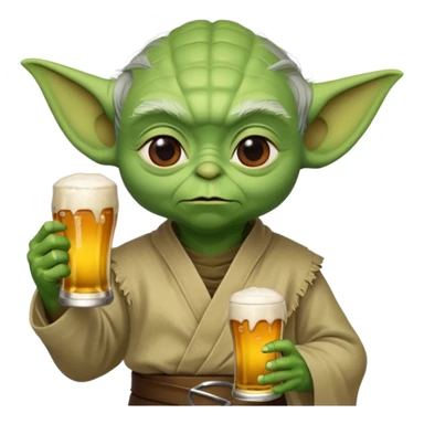 Yoda une bière à la main sticker