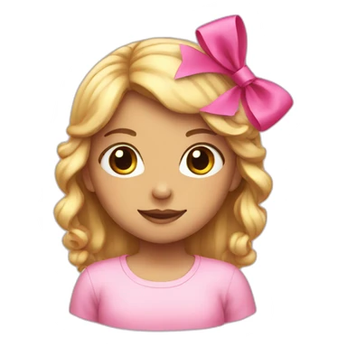 A girl witha pink bow on her hair sticker