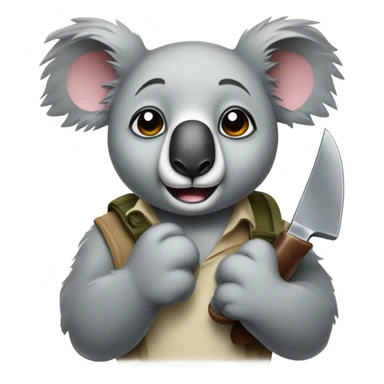 Koala with a knife sticker