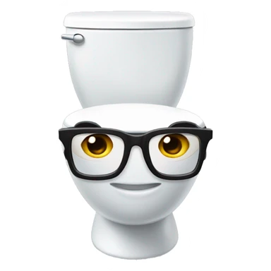 skibidi toilet with a cury mullet and glasses sticker