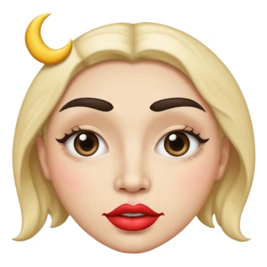 Moon face with giant lips and very thick eyebrows sticker