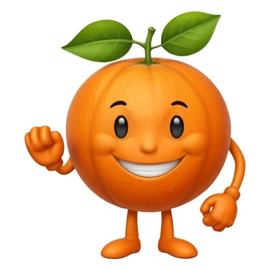 Muscle Orange Fruit Character sticker