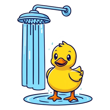 Ducky in shower sticker