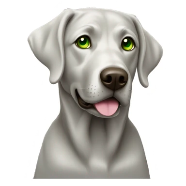 silver lab with light green eye sticker