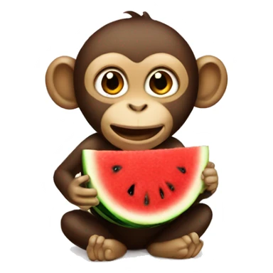 Monkey eating watermelon  sticker